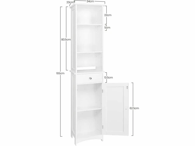 Staand kastje voor de badkamer - afbeelding 3 van  5