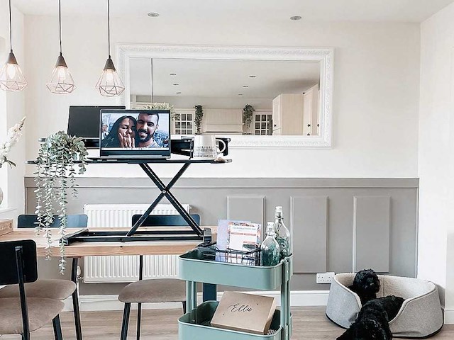 Staande bureauomzetter met toetsenbord, gasveer - afbeelding 1 van  8