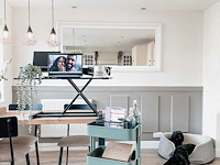 Staande bureauomzetter met toetsenbord, gasveer - afbeelding 1 van  8