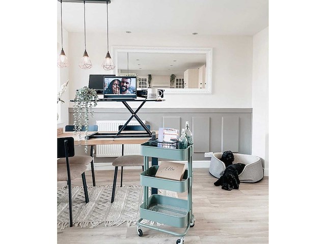 Staande bureauomzetter met toetsenbord, gasveer - afbeelding 2 van  8