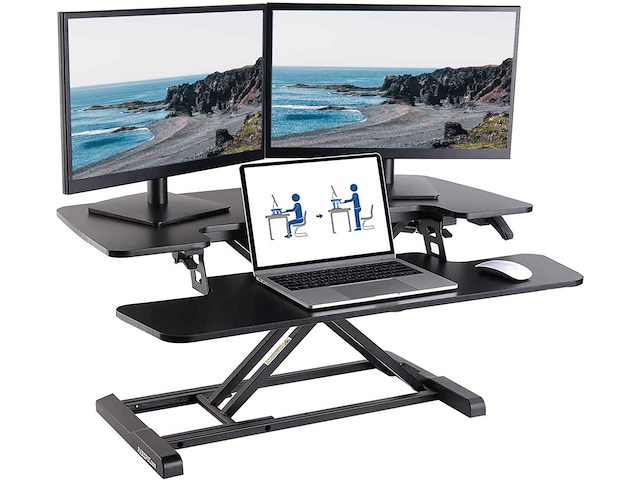 Staande bureauomzetter met toetsenbord, gasveer - afbeelding 3 van  8