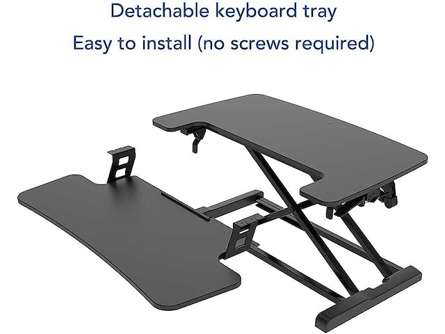 Staande bureauomzetter met toetsenbord, gasveer - afbeelding 6 van  8