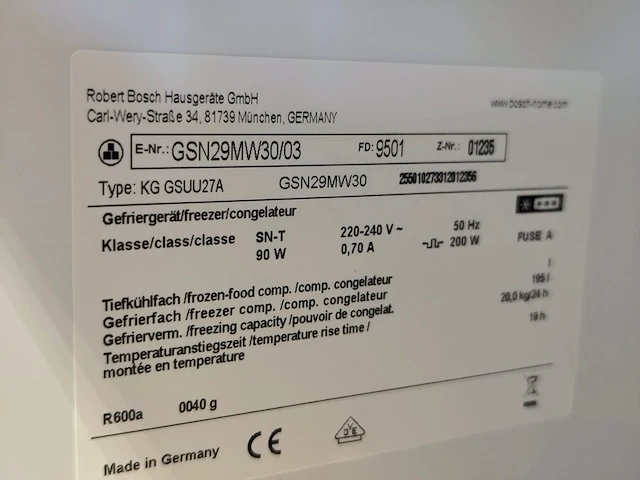 Staande dieprvries bosch kg gsuu27a met 6 laden (gebruikt) - afbeelding 6 van  6