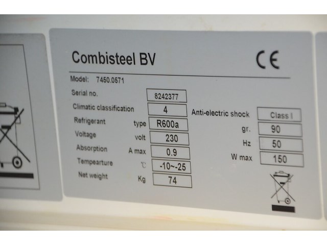Staande diepvries 1 deur combisteel 7450.0571 180l - afbeelding 7 van  7