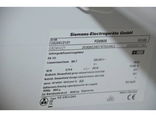 Staande diepvries 5 laden siemens fd8908 (werking onbekend) - afbeelding 6 van  6