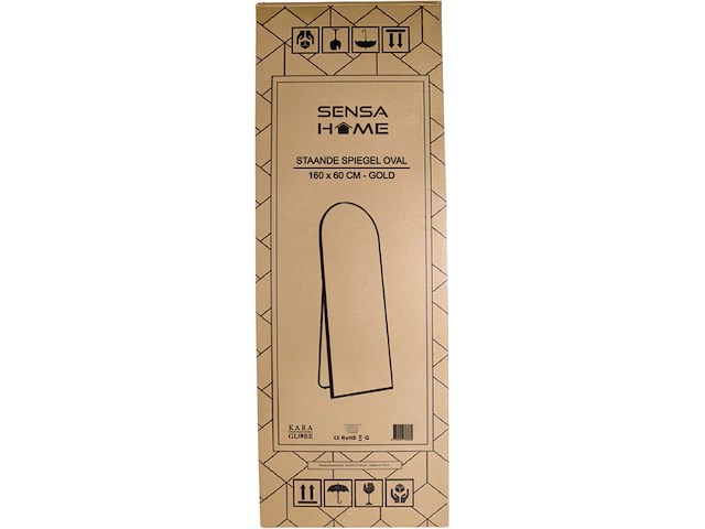 Staande spiegel met metalen rand - sensa home - afbeelding 2 van  6