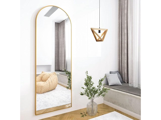 Staande spiegel met metalen rand - sensa home - afbeelding 5 van  6