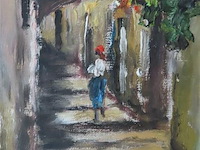 Stadszicht olie op doek - afbeelding 2 van  3