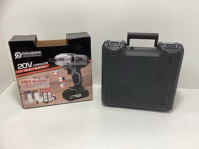 Stahlgruppe 20v accu slagmoersleutel - incl. 2x 20v accu + acculader + krachtdoppen in koffer - afbeelding 7 van  10