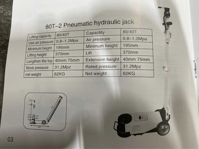Stahlgruppe 80 ton hydropneumatische krik - afbeelding 7 van  15