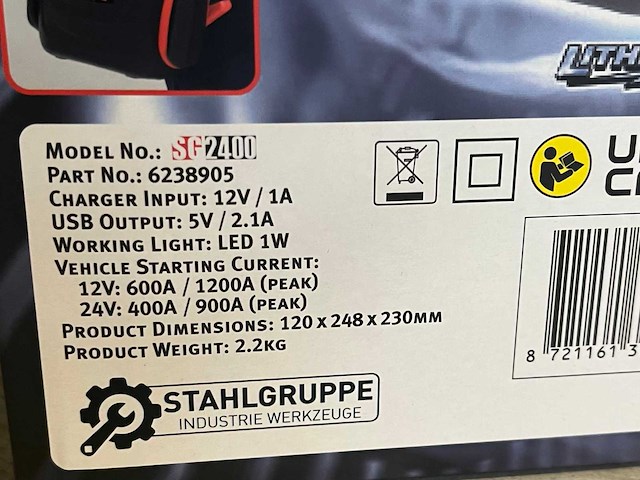 Stahlgruppe sg2400 startbooster - afbeelding 2 van  8