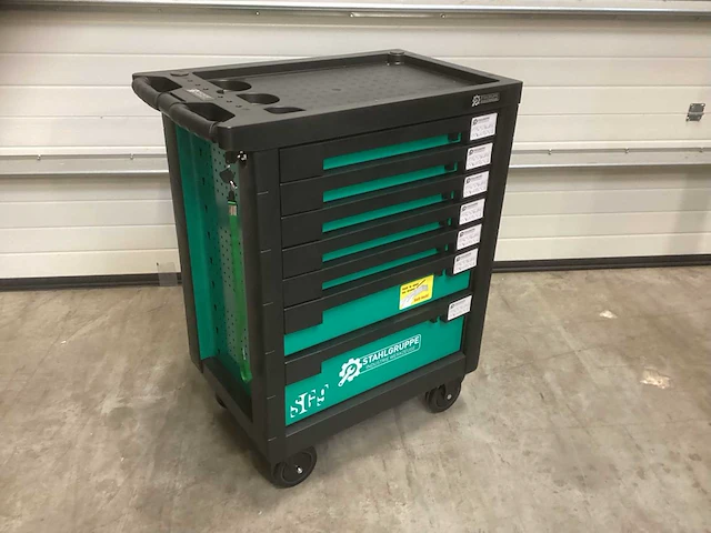 Stahlgruppe sg9 - gereedschapwagen - groen - 7 laden - 5 gevuld - afbeelding 1 van  14