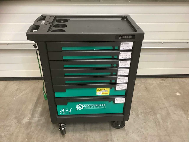 Stahlgruppe sg9 - gereedschapwagen - groen - 7 laden - 5 gevuld - afbeelding 7 van  14