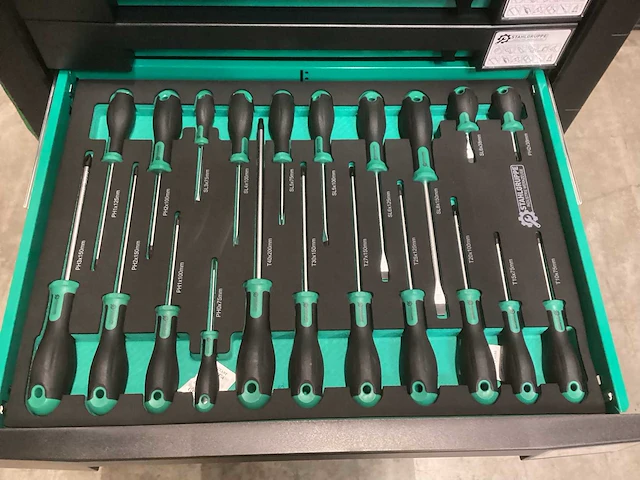 Stahlgruppe sg9 - gereedschapwagen - groen - 7 laden - 5 gevuld - afbeelding 10 van  14