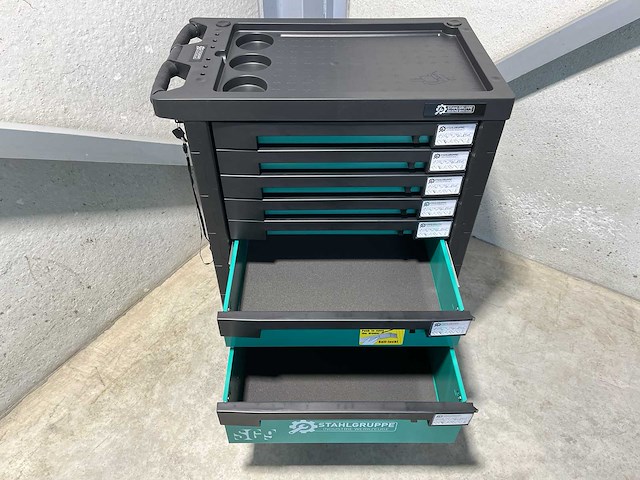 Stahlgruppe sg9 gevulde gereedschapswagen + accu gereedschappen - afbeelding 12 van  28