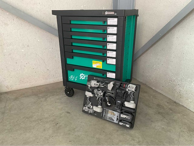 Stahlgruppe sg9 gevulde gereedschapswagen + accu gereedschappen - afbeelding 23 van  31