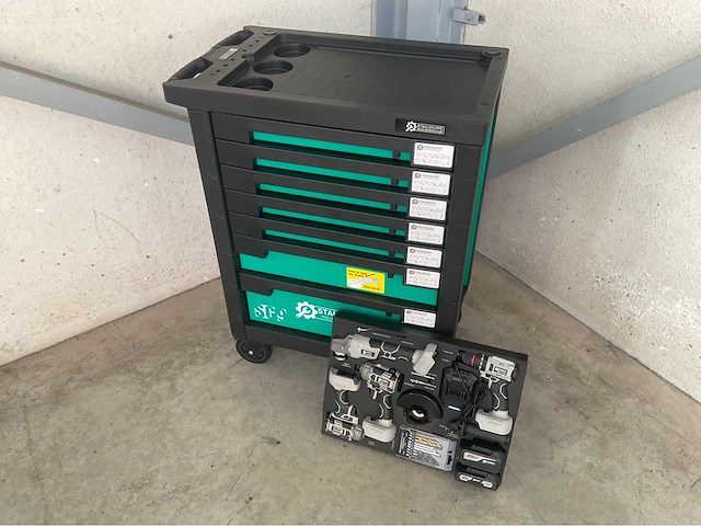 Stahlgruppe sg9 gevulde gereedschapswagen + accu gereedschappen - afbeelding 20 van  25
