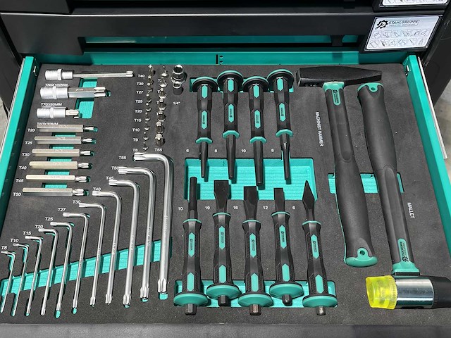 Stahlgruppe sg9 gevulde gereedschapswagen + accu gereedschappen - afbeelding 17 van  31