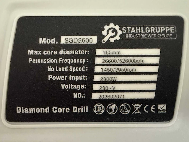 Stahlgruppe sgd2500 diamant kernboormachine - afbeelding 7 van  20