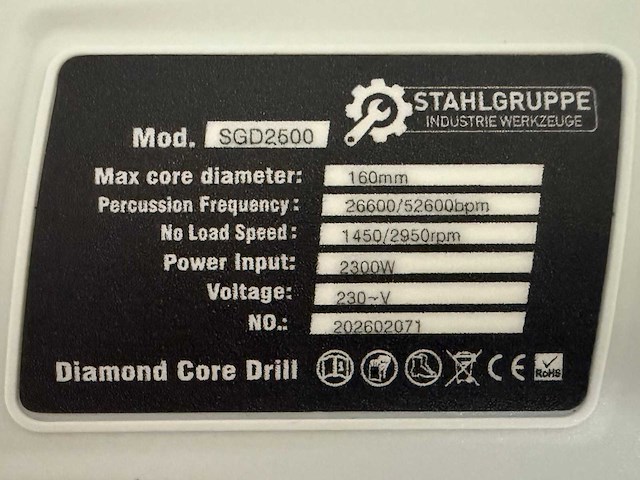 Stahlgruppe sgd2500 diamant kernboormachine - afbeelding 7 van  17