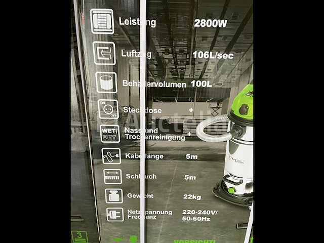 Stahlwerk stof en vloeistof zuiger 100 liter - afbeelding 1 van  4