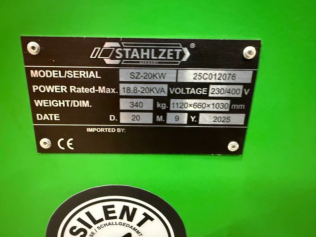 Stahlwerk sz-20k diesel generator stage v 20kva 230v/400v - afbeelding 9 van  12
