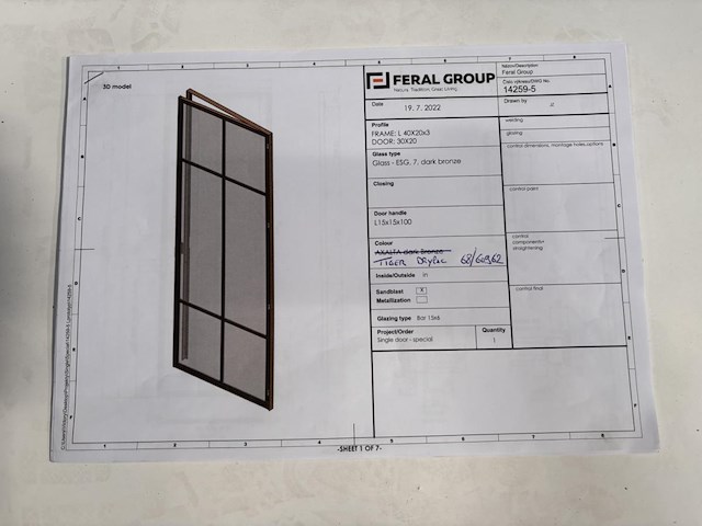 Stalen binnendeur met glaslatten - afbeelding 4 van  5