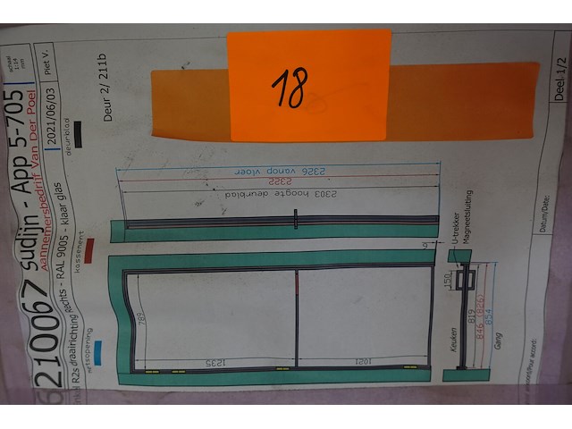 Stalen deur met glas - afbeelding 3 van  3