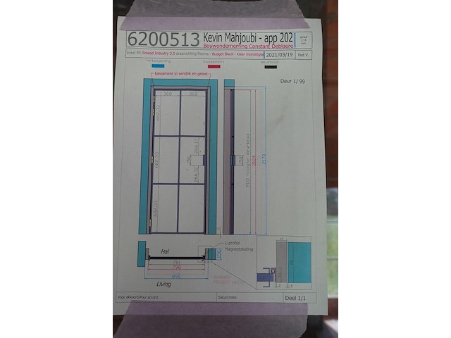 Stalen deur met glas - afbeelding 3 van  3