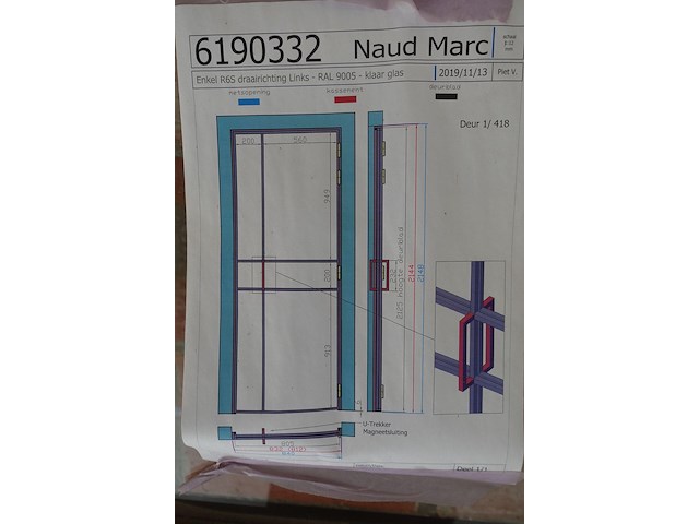 Stalen deur met glas - afbeelding 3 van  3