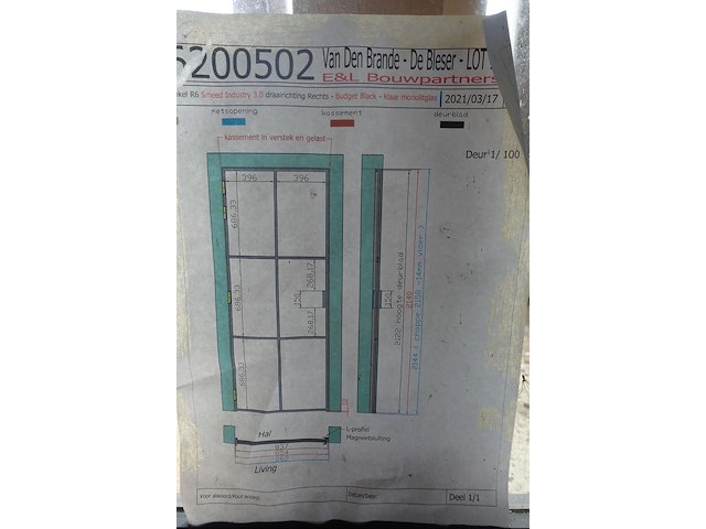 Stalen deur met glas - afbeelding 3 van  3