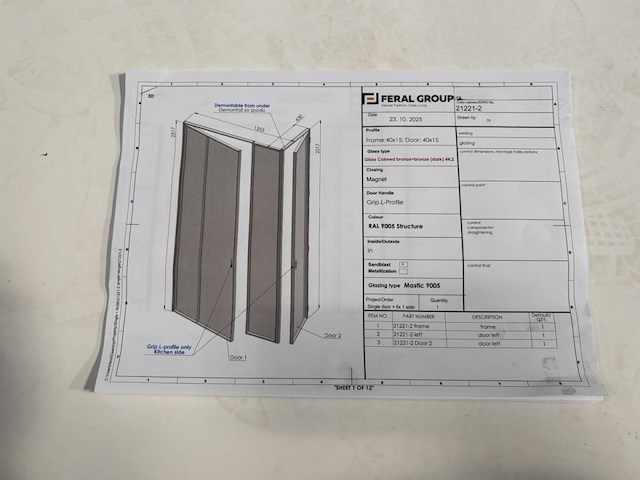 Stalen deurgeheel in hoekopstelling - afbeelding 6 van  7