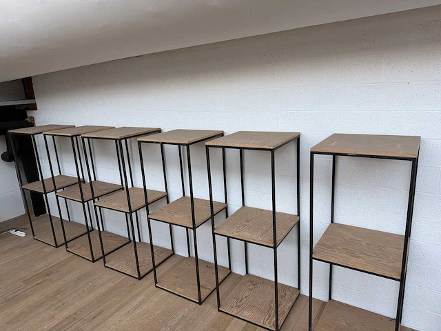 Stalen en houten planken 60x60 cm (6x) - afbeelding 6 van  6