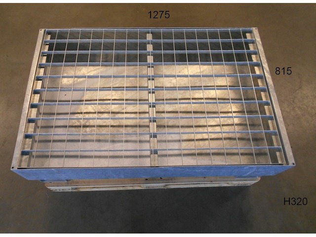 Stalen opslag-en opvangbak voor 2 vaten - afbeelding 1 van  1