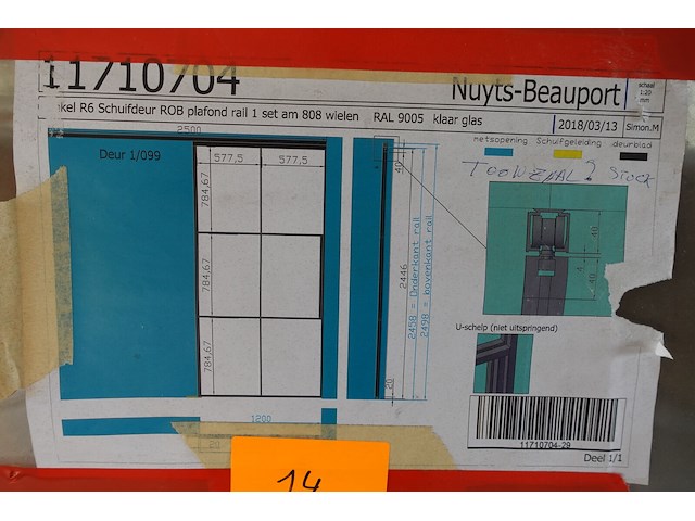 Stalen schuifdeur met glas - afbeelding 3 van  3