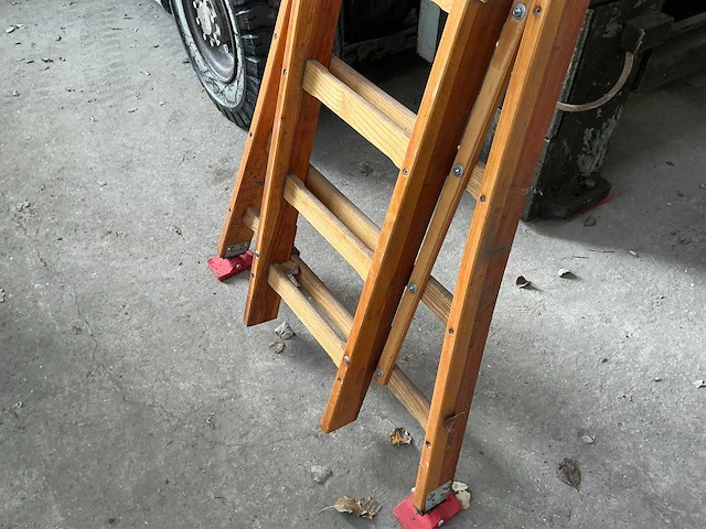 Staltor t16 2 delige houten ladder - afbeelding 3 van  5