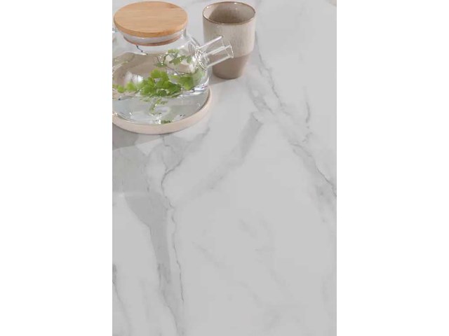 Standaard gelamineerd werkblad wit marmer, 126 x 104 cm breed, dikte 38 mm - afbeelding 3 van  10