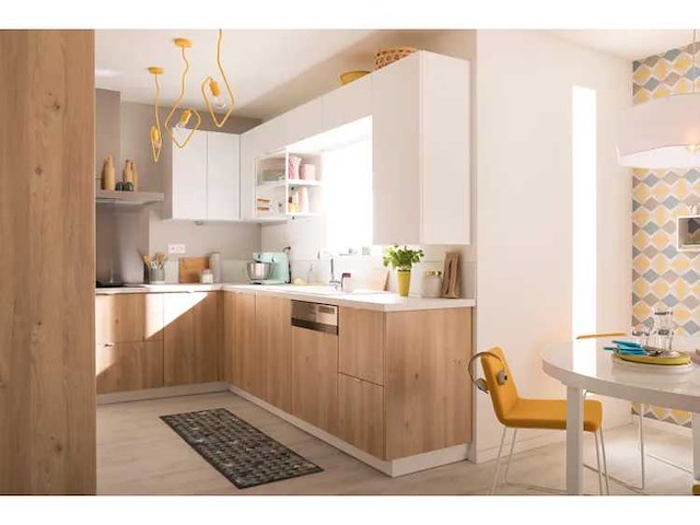 Standaard gelamineerd werkblad wit marmer, 126 x 104 cm breed, dikte 38 mm - afbeelding 5 van  10