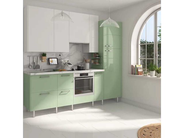 Standaard gelamineerd werkblad wit marmer, 126 x 104 cm breed, dikte 38 mm - afbeelding 7 van  10
