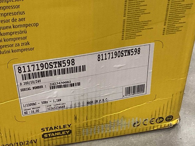 Stanley d200/10/24v luchtcompressor 1,5 pk, 10 bar - afbeelding 4 van  4