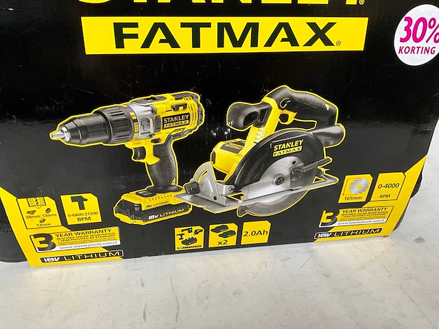 Stanley fatmax fmck462d25-qw kit klopboormachine en cirkelzaag 18v - afbeelding 9 van  10