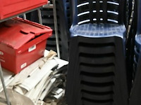 Stapelbare blauwe kunststof tuinstoelen (10x)