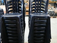 Stapelbare blauwe kunststof tuinstoelen (20x)