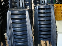 Stapelbare blauwe kunststof tuinstoelen (20x)