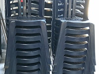 Stapelbare blauwe kunststof tuinstoelen (20x)