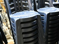 Stapelbare blauwe kunststof tuinstoelen (20x)