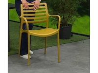 Stapelbare stoelen met armleuningen, glasvezelversterkt, laadvermogen tot 250 kg - geel (x6) - afbeelding 1 van  7