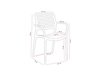 Stapelbare stoelen met armleuningen, glasvezelversterkt, laadvermogen tot 250 kg - geel (x6) - afbeelding 2 van  7