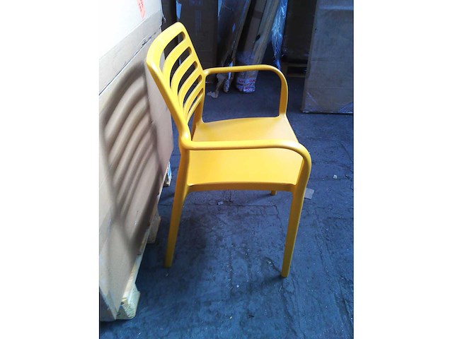 Stapelbare stoelen met armleuningen, glasvezelversterkt, laadvermogen tot 250 kg - geel (x6) - afbeelding 5 van  7