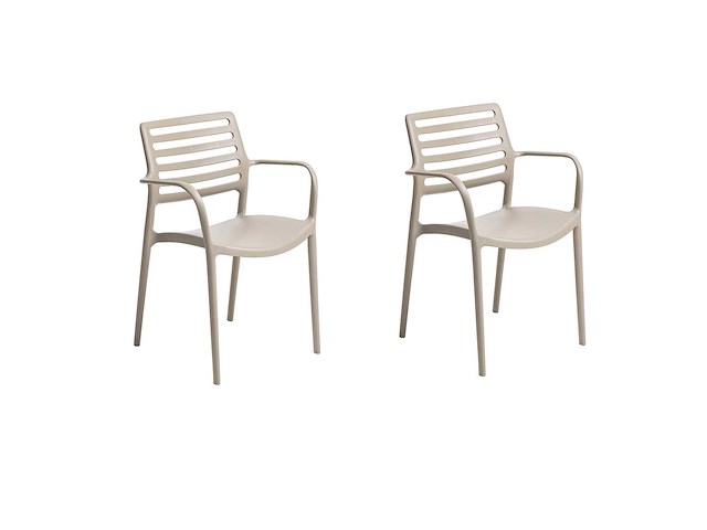 Stapelbare stoelen met armleuningen, versterkt met glasvezel, laadvermogen tot 250 kg - cappuccino (x6) - afbeelding 2 van  7